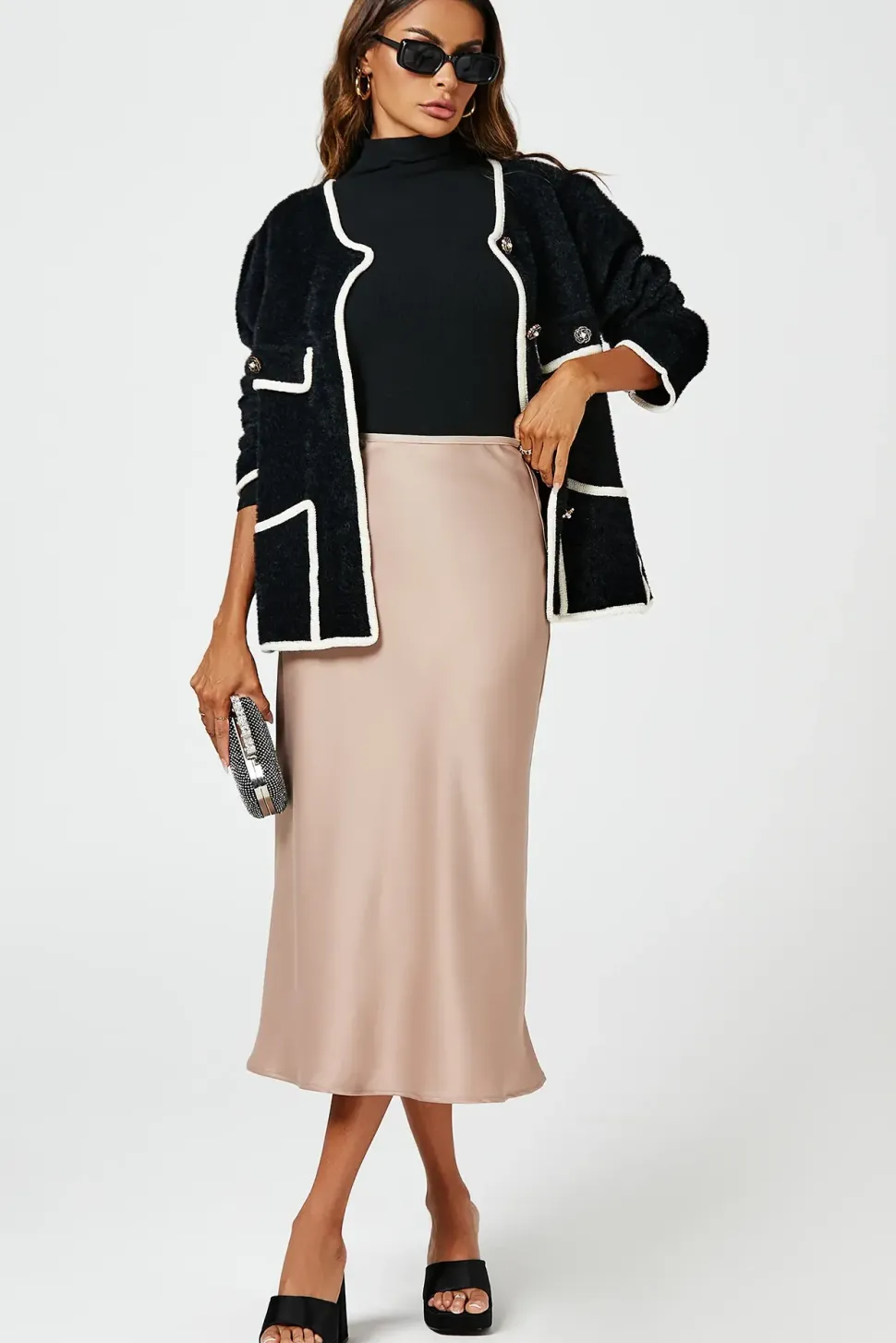 Relaxed Boucle Jacket In Black