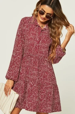 Relaxed Button Front Long Sleeved Shirt Mini Dress
