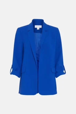 Relaxed Roll Sleeve Edge To Edge Blazer