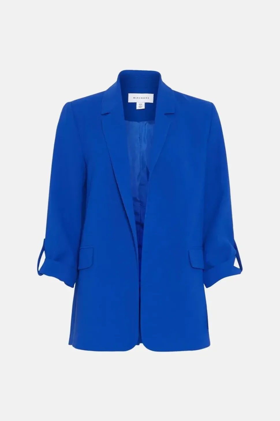 Relaxed Roll Sleeve Edge To Edge Blazer