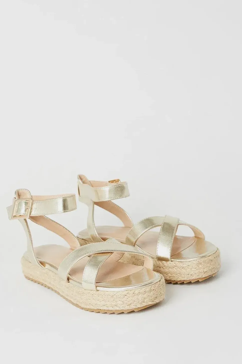 Remi Cross Strap Raffia Flatform Sandals