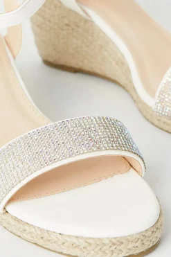 Renelle Diamante Espadrille Wedges