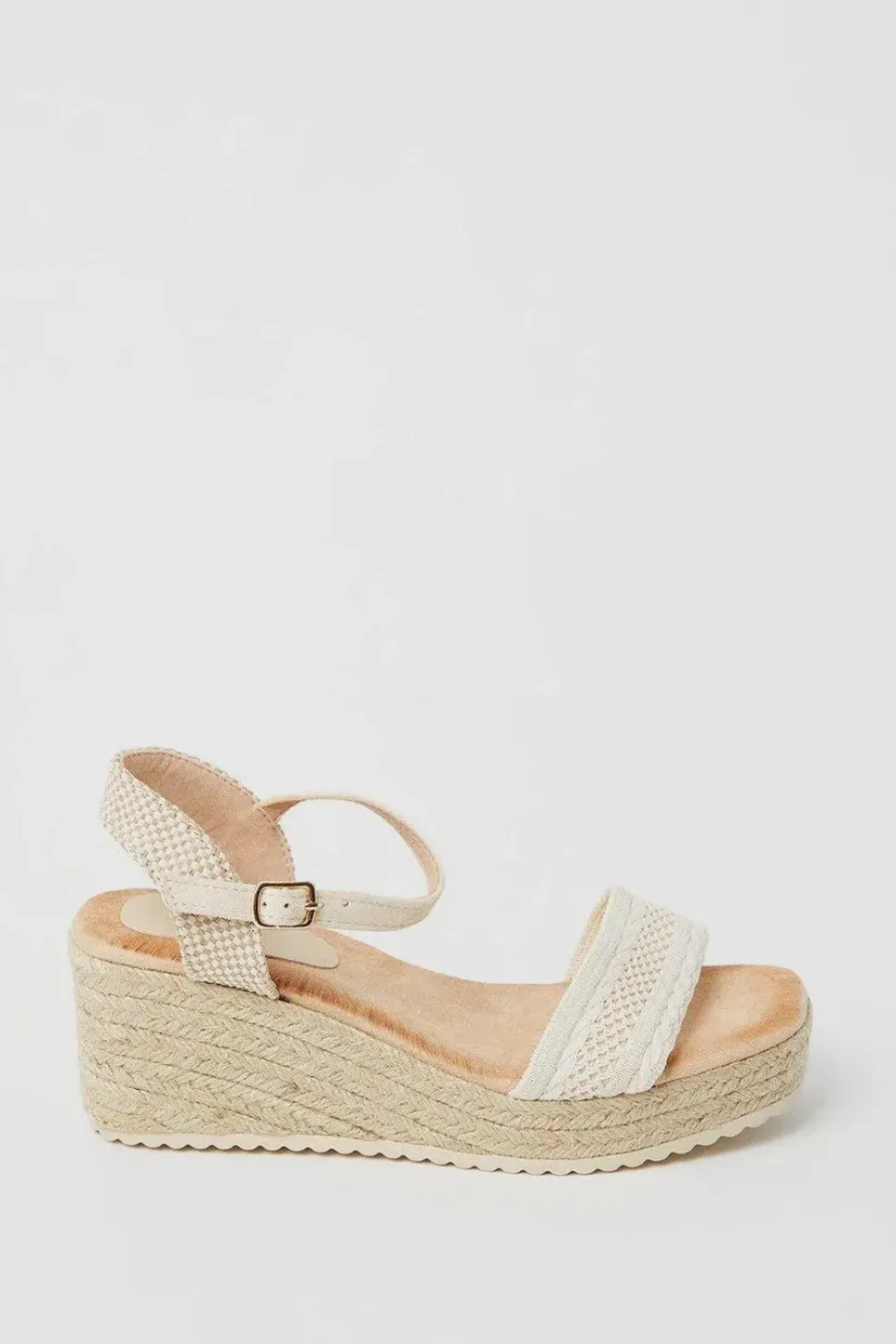 Rene Woven Front Medium Wedge Sandals