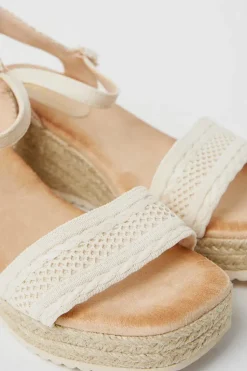 Rene Woven Front Medium Wedge Sandals