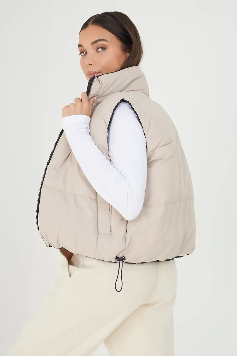 Reversible Cropped Padded Gilet