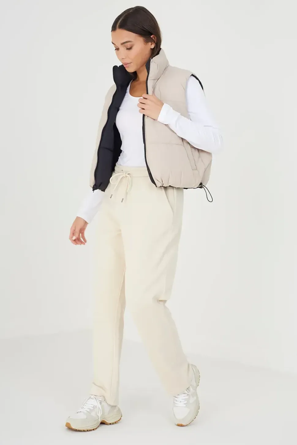 Reversible Cropped Padded Gilet
