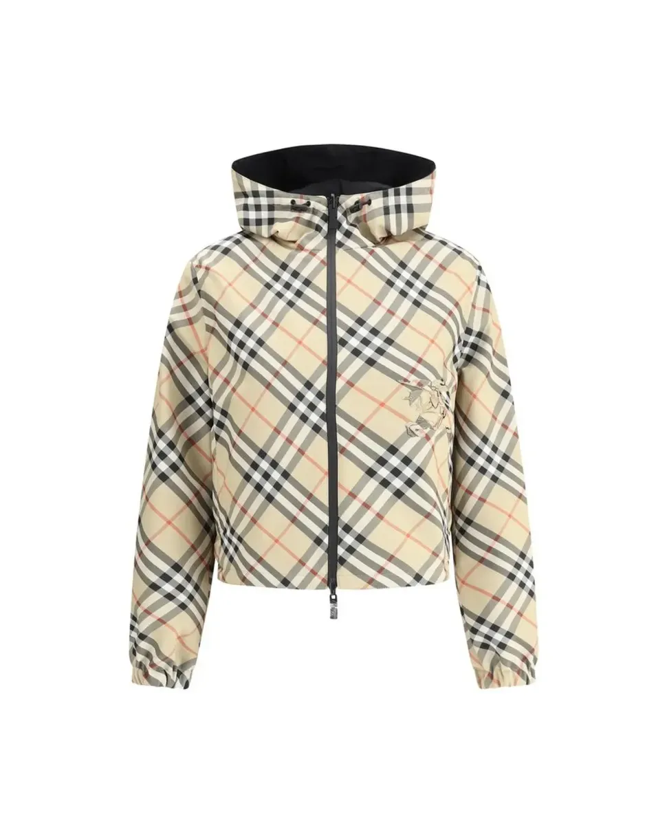 Reversible Jacket with Adjustable Hood and Zippered Pockets