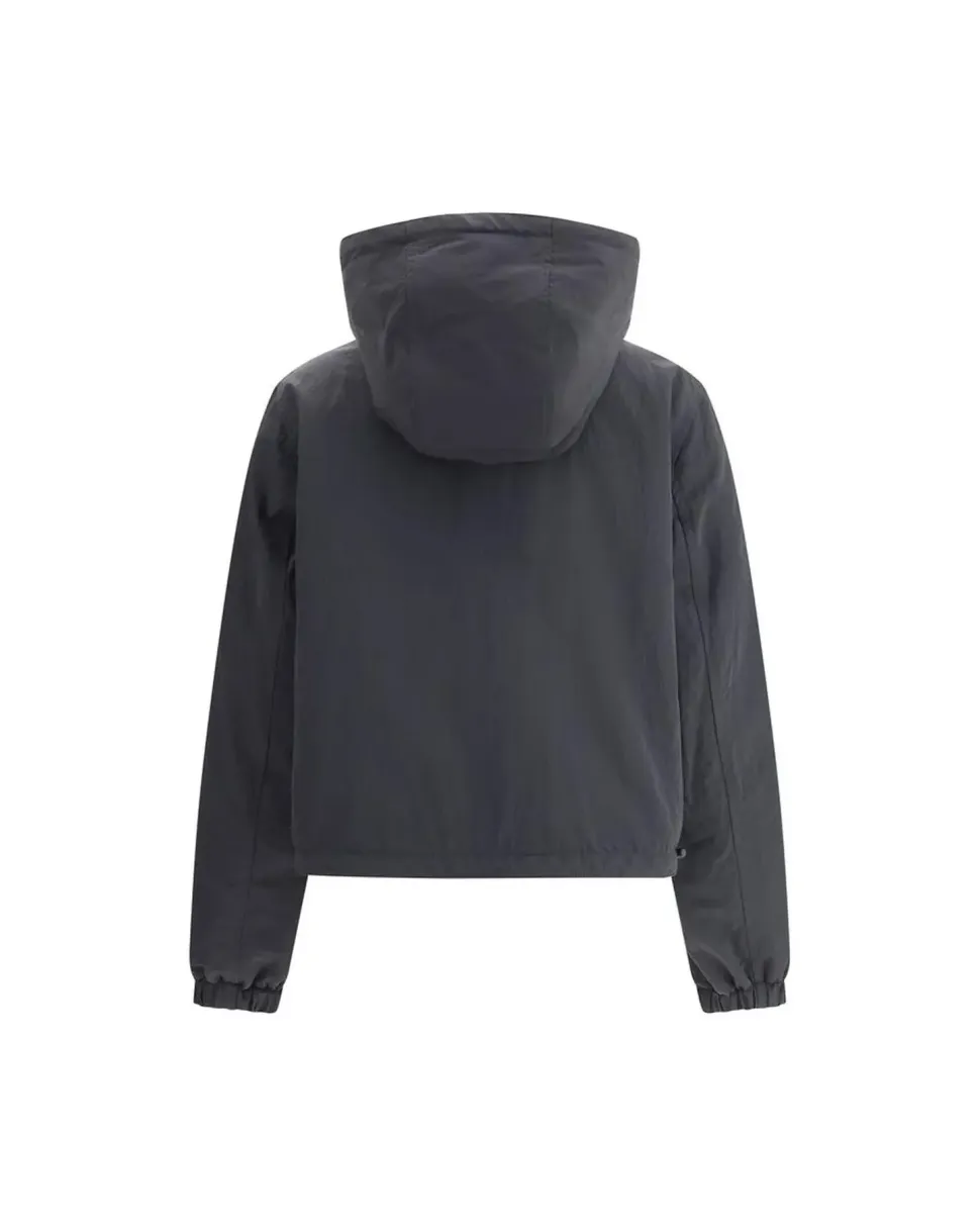 Reversible Jacket with Adjustable Hood and Zippered Pockets