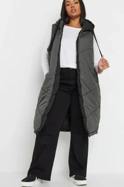 Reversible Quilted Longline Hooded Gilet