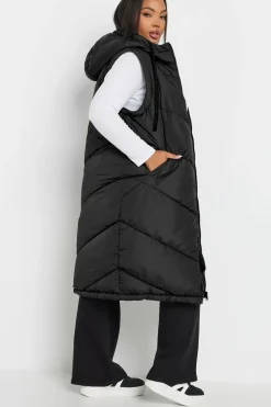 Reversible Quilted Longline Hooded Gilet