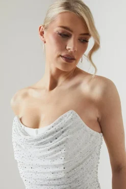 Rhinestone Jersey Corset Wedding Dress