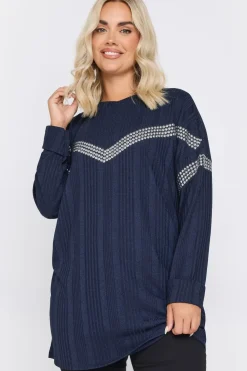 Ribbed Chevron Stud Jumper