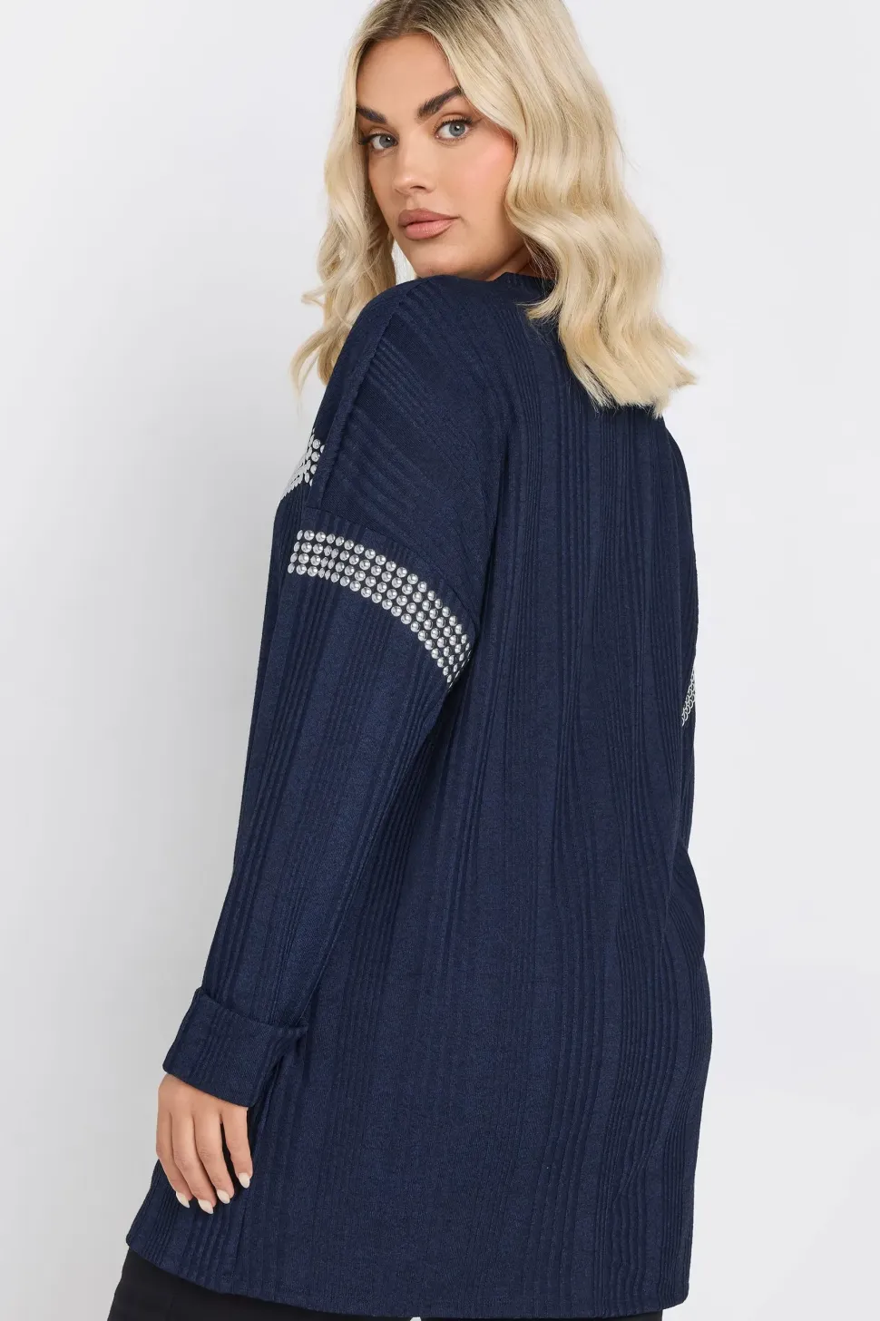 Ribbed Chevron Stud Jumper