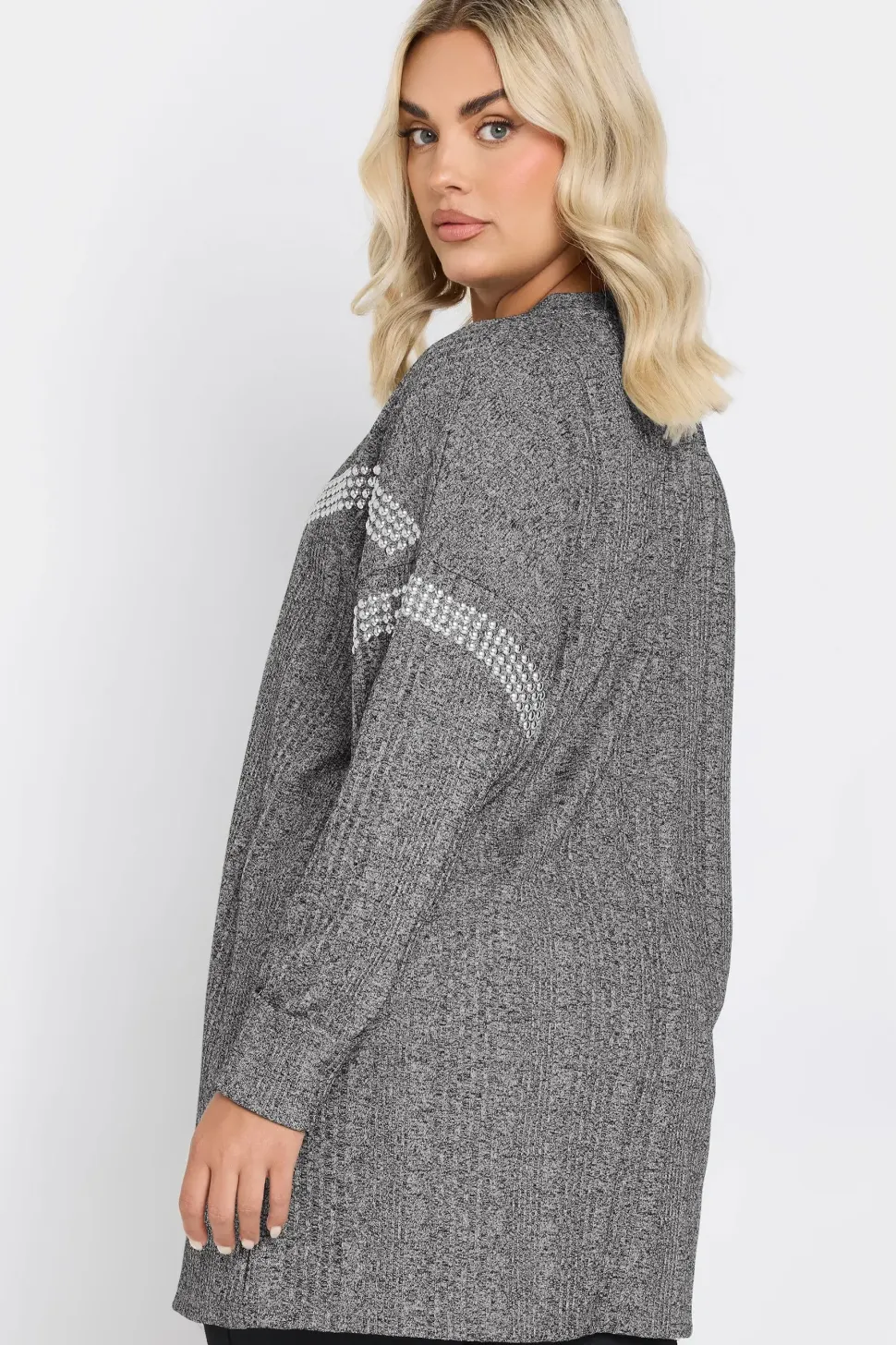 Ribbed Chevron Stud Jumper
