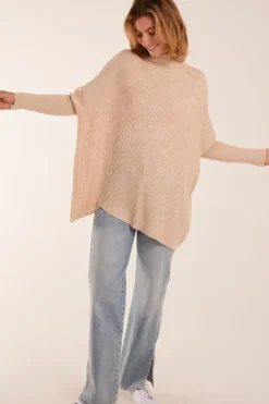 Ribbed Cross Over High Neck Jumper