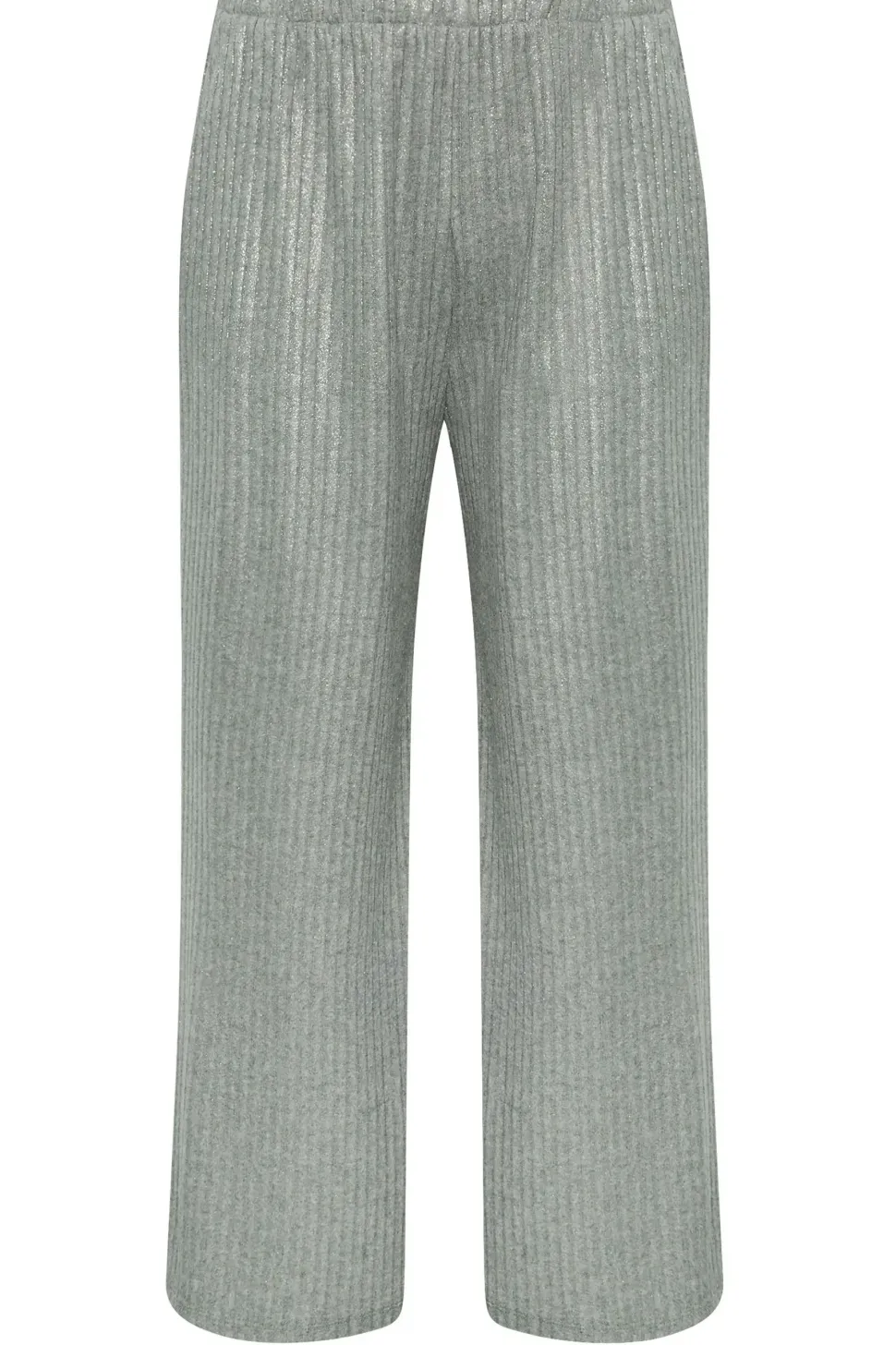 Ribbed Foil Wide Leg Trousers
