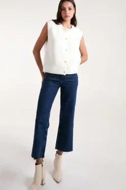 Ribbed Knitted Button Vest
