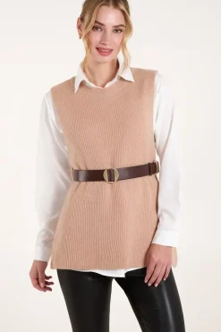 Ribbed Knit Vest Blouse