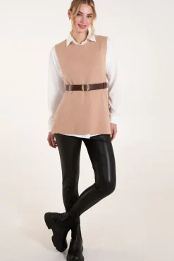 Ribbed Knit Vest Blouse