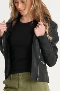 Ribbed Leather Jacket