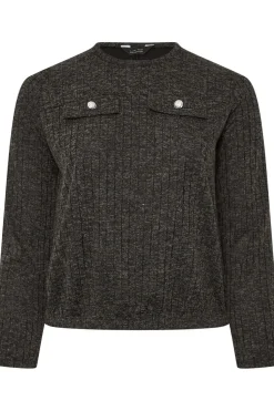 Ribbed Pocket Detail Top