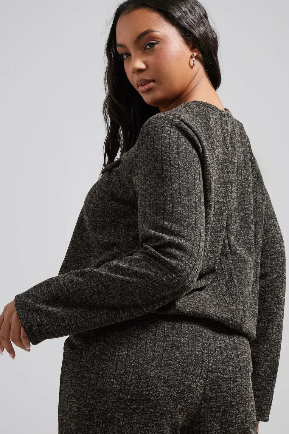 Ribbed Pocket Detail Top