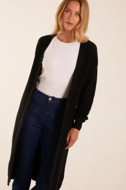 Ribbed Throw On Maxi Cardigan
