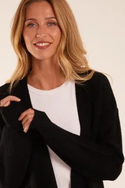 Ribbed Throw On Maxi Cardigan