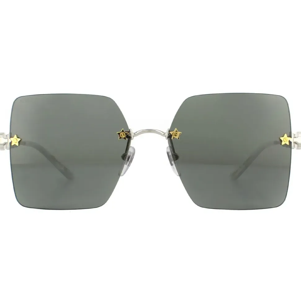 Rimless Silver Grey Sunglasses