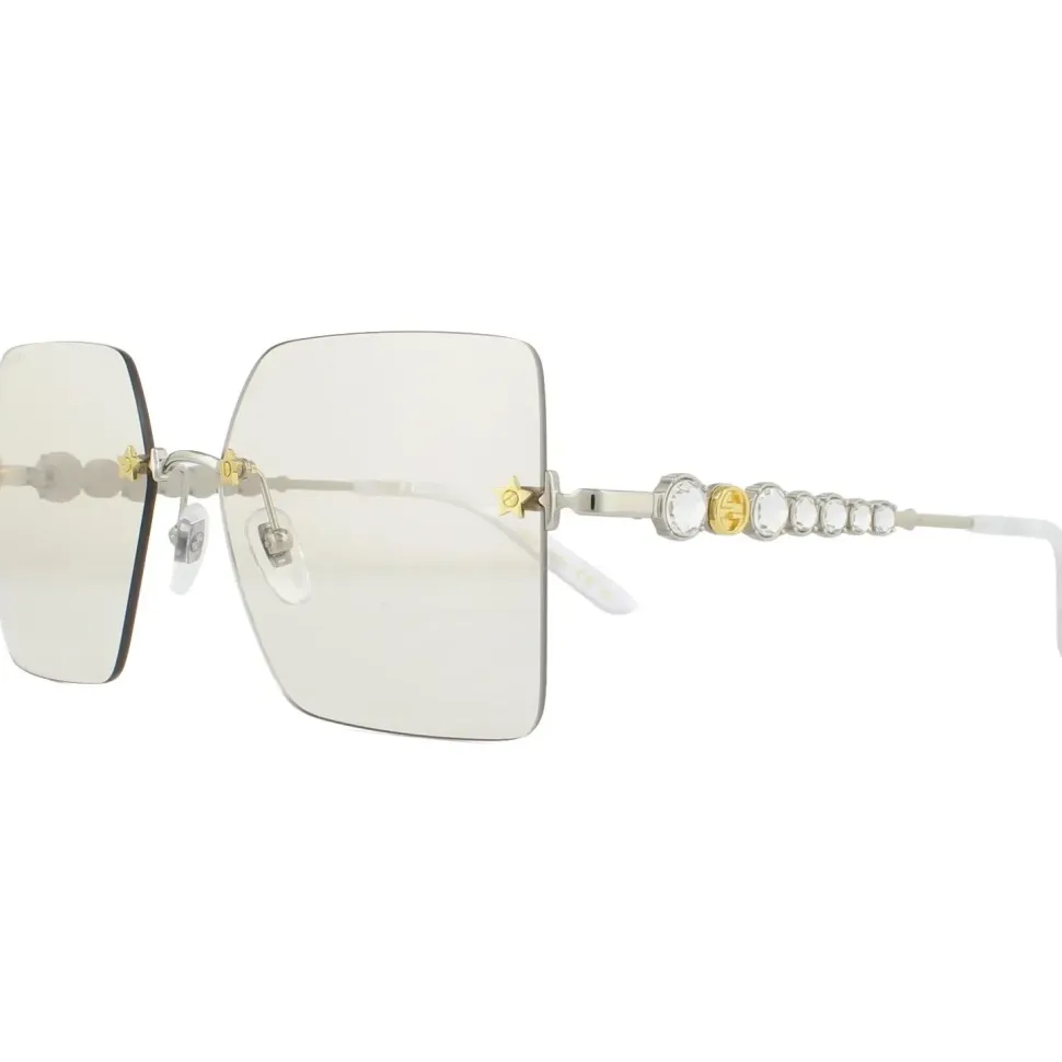 Rimless Silver Yellow Sunglasses