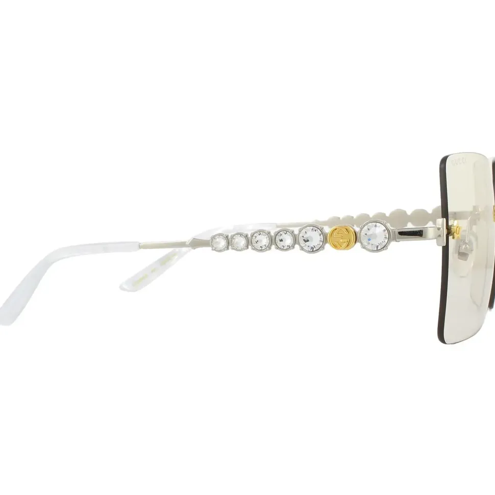 Rimless Silver Yellow Sunglasses