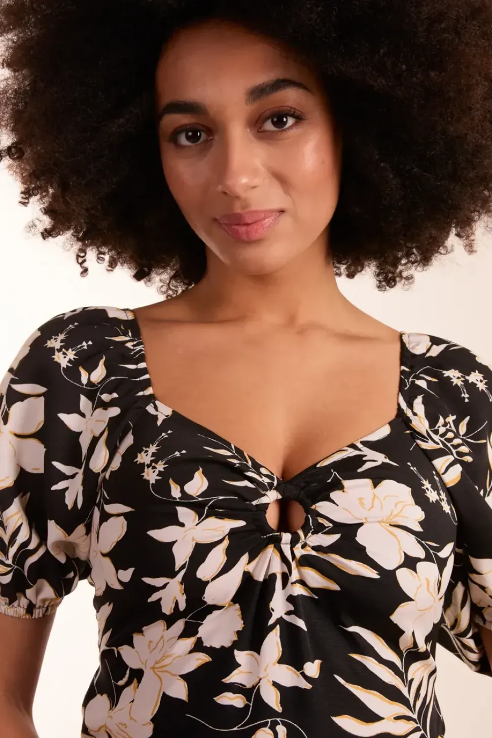 Ring Detail Milkmaid Mini Dress