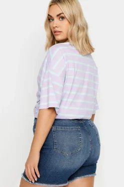 Ripped Stretch Denim Shorts