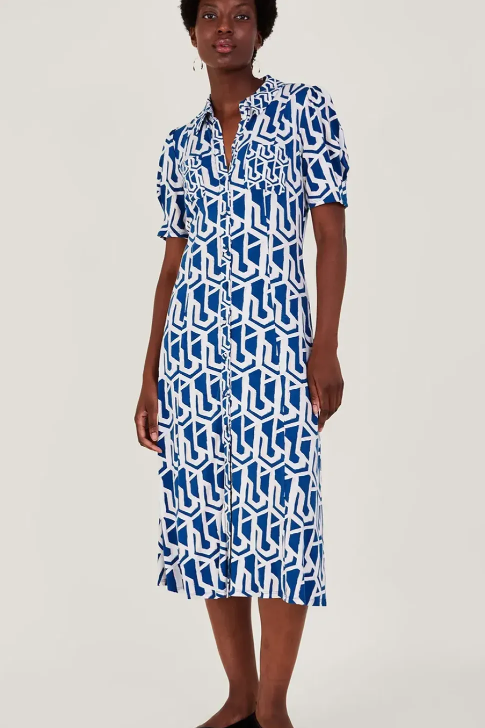 Rizzoli Geometric Print Shirt Dress