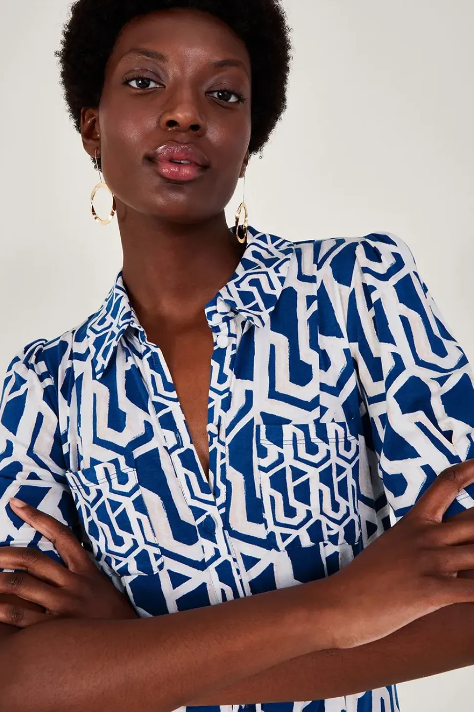 Rizzoli Geometric Print Shirt Dress