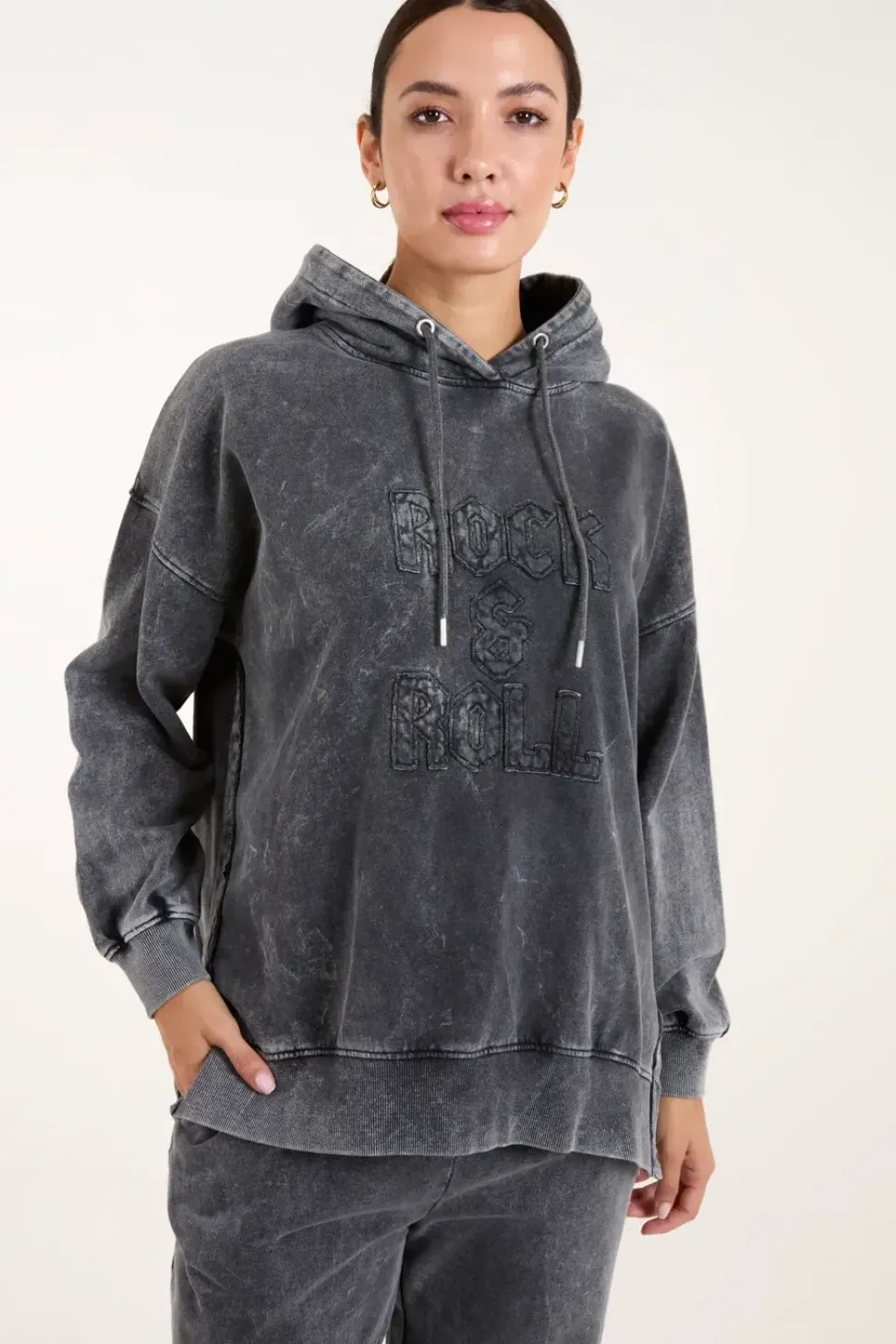 Rock & Roll Acid Wash Hoodie