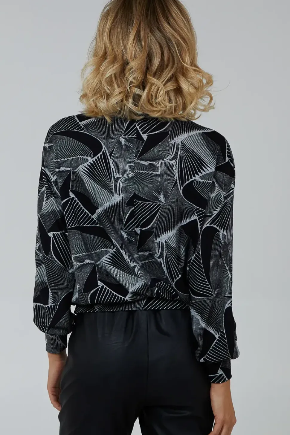 Roll Neck And Keyhole Batwing Top