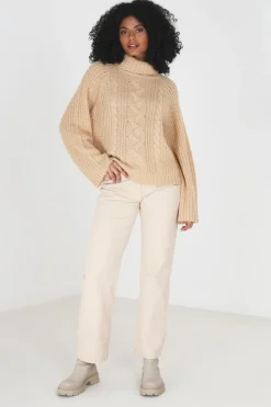 Roll Neck Cable Knit Jumper