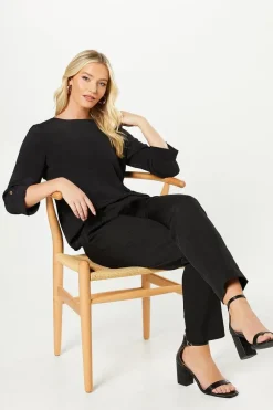 3/4 Roll Sleeve Blouse