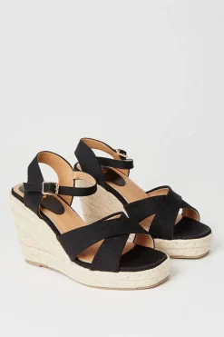 Roma Cross Strap Wedges