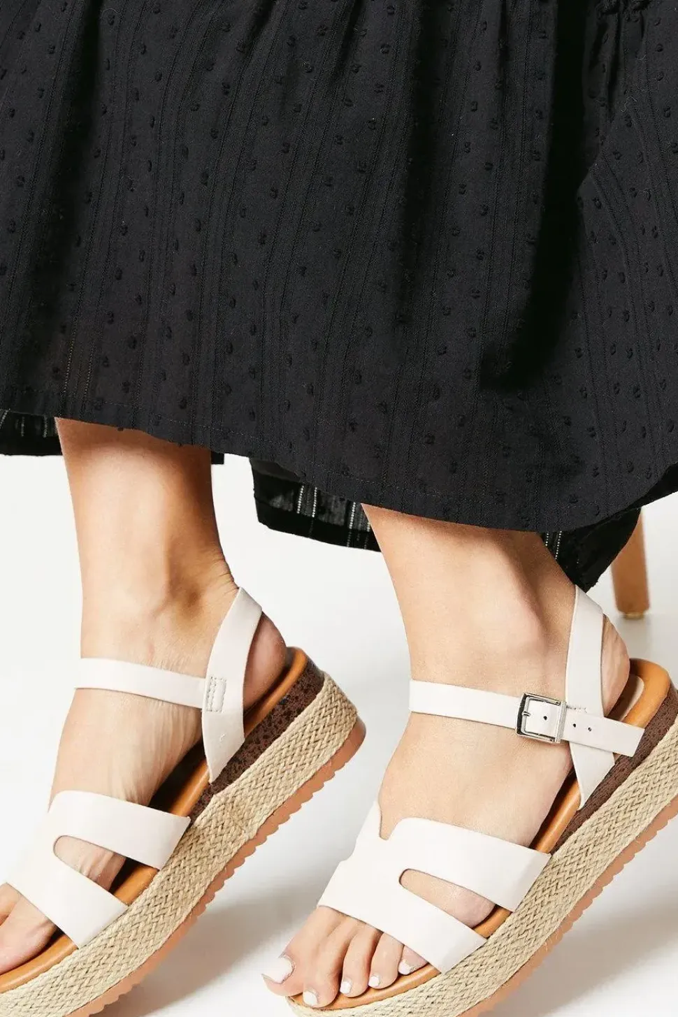 Romaia Comfort Cutout Medium Espadrille Covered Wedge Sandals