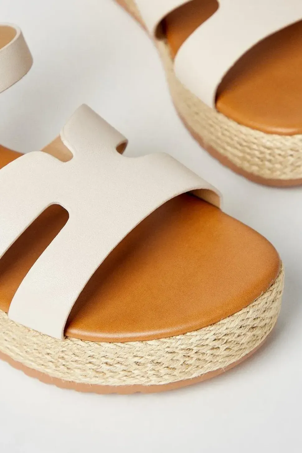 Romaia Comfort Cutout Medium Espadrille Covered Wedge Sandals