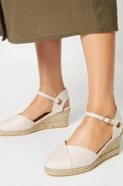 Rory Closed Toe Mid Heel Espadrille Wedge Sandals