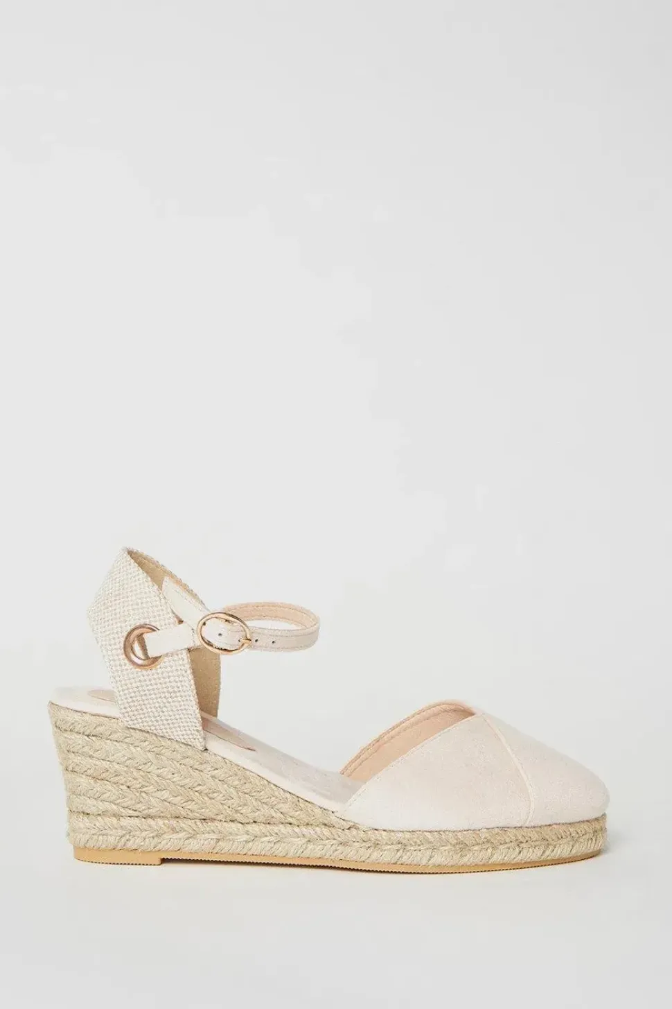 Rory Closed Toe Mid Heel Espadrille Wedge Sandals