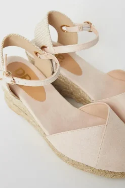 Rory Closed Toe Mid Heel Espadrille Wedge Sandals