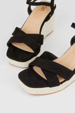 Rose Cross Strap Wedges
