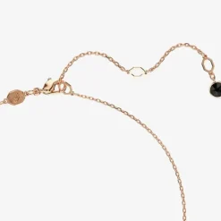 Rose Gold Plated Black Swan Pendant Necklace 5678046