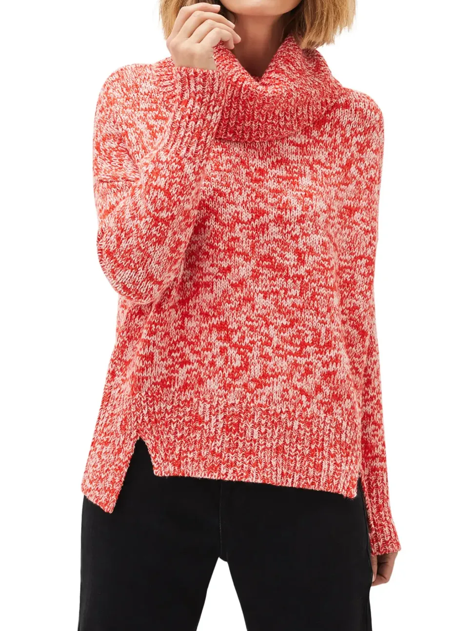 Rosia Melange Chunky Knit Jumper-Plain