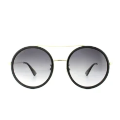 Round Black Gold Grey Gradient Sunglasses