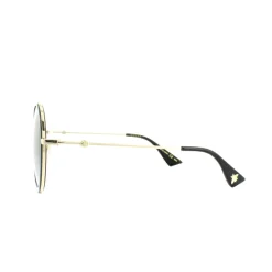 Round Black Gold Grey Gradient Sunglasses